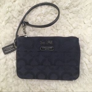 Navy Coach Wristlet